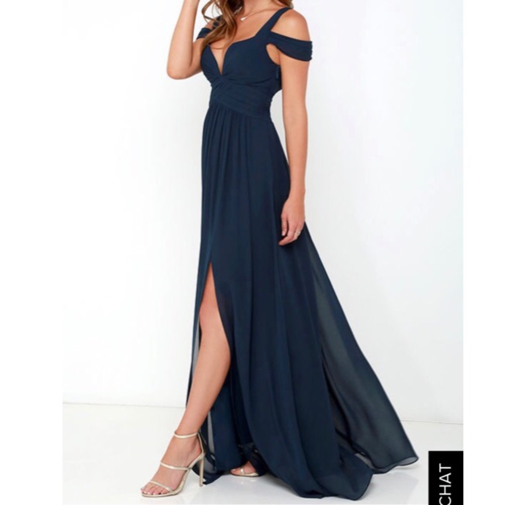 Bariano Ocean Of Elegance Navy Maxi Dress